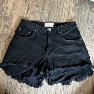 One Teaspoon high waist Bonita black jean shorts